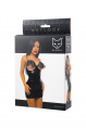 Платье STELLA из материала Wetlook с открытым декольте, черное, XL
