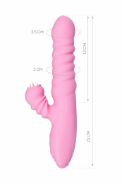 Вибратор JOS Lixy, с функцией Up&Down, силикон, розовый, 23 см