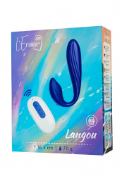 Вибратор для пар L`Eroina APP LANGOU  с управлением от приложения и пульта, силикон, синий, 16,5 см 