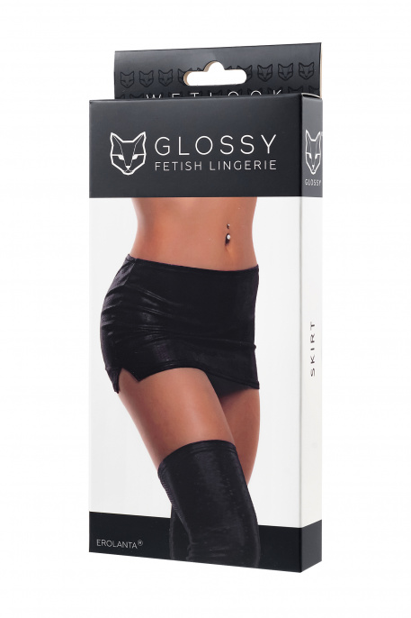 Мини-юбка LUCIANA из материала Wetlook , черное, S
