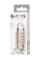 Насадка на пенис A-Toys by TOYFA Fril с вибропулей, TPR, прозрачная, 13,4 см