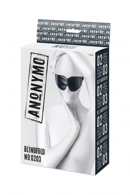Маска Anonymo #0203, PU кожа, черная, 26,5 см