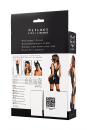 Платье Glossy Rimma с сеточкой из материала Wetlook, черное