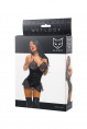 Боди SABRINA из материала Wetlook с интимным доступом и открытым декольте, черное, M